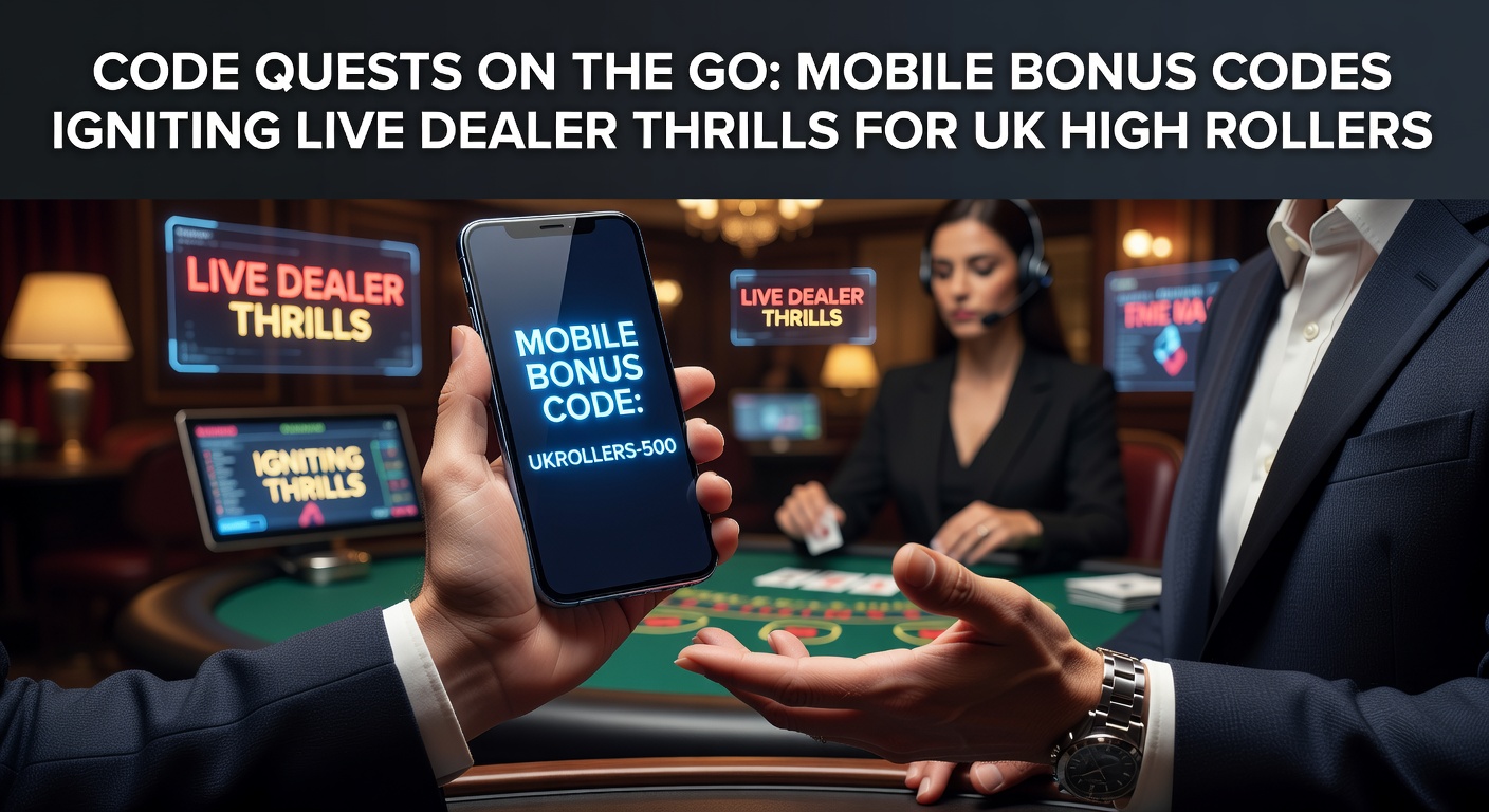 Smartphone screen displaying a live dealer blackjack table with a flashing bonus code entry prompt, surrounded by casino app icons and high-roller chip stacks