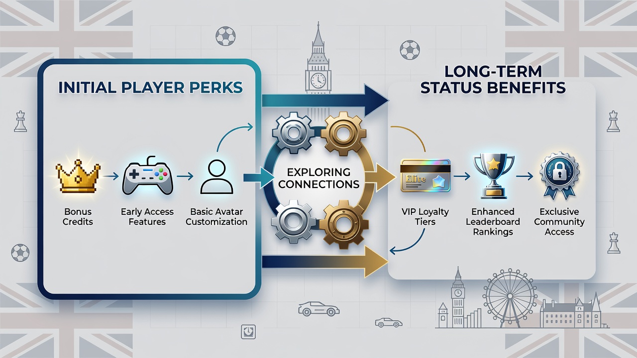 Diagram depicting loyalty tier progression linked to initial casino bonuses
