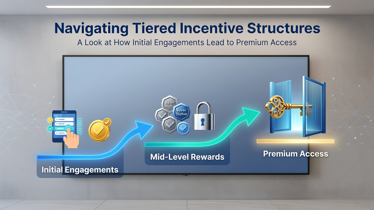 Infographic illustrating mid-tier loyalty rewards and VIP invitation criteria in licensed online casinos