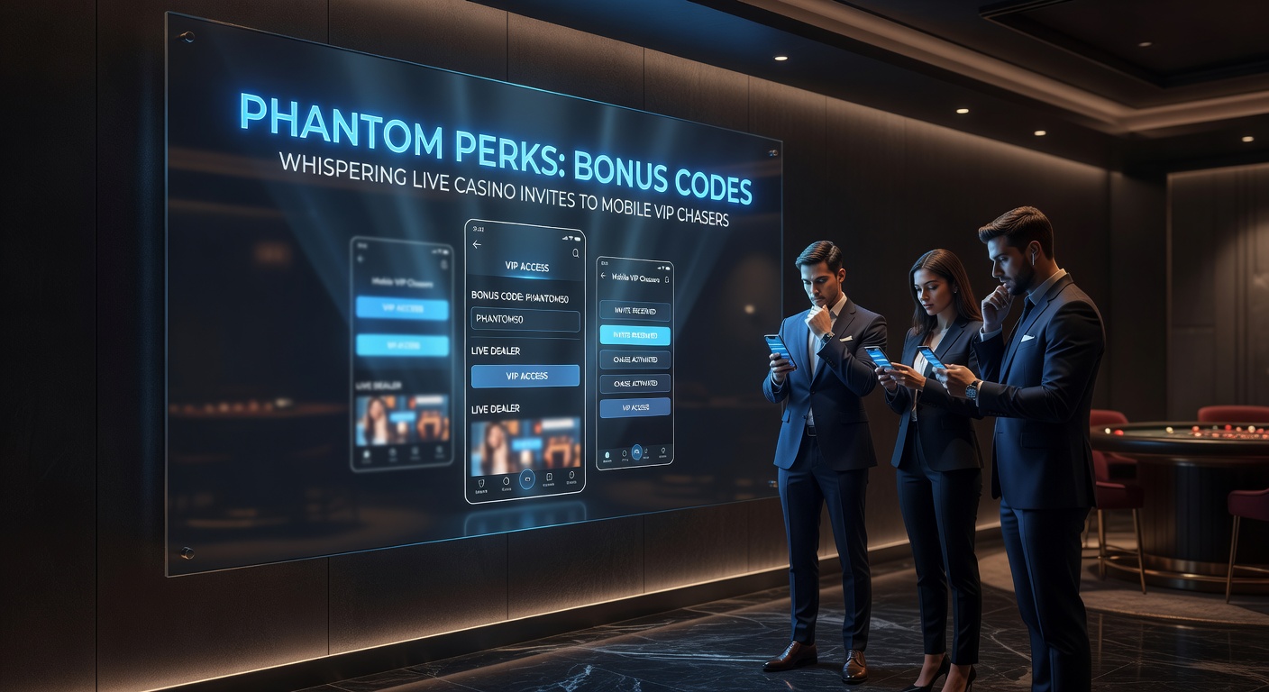 Close-up of a mobile screen displaying a secret bonus code entry field leading to an illuminated live casino VIP table with high-stakes chips and a dealer